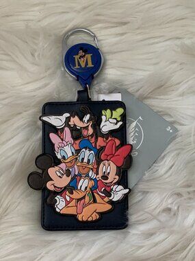 DISNEY Mickey Mouse and Friends Retractable ID Badge Lanyard in Black